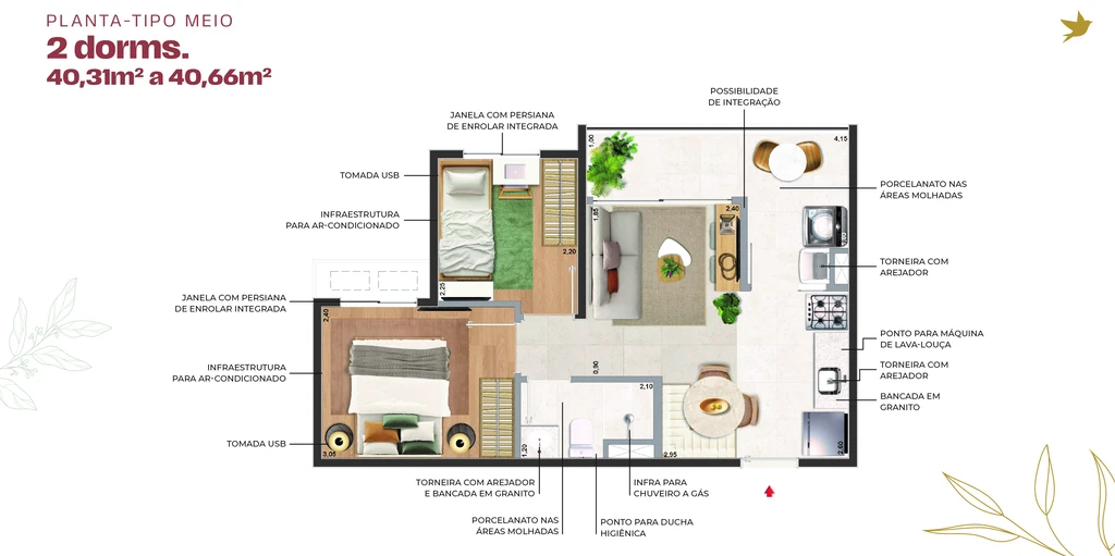 Planta do 011 Brooklin Residence Riva