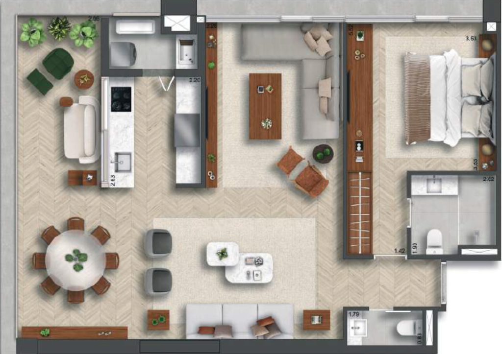 155 Jerônimo: 1 dorm 90m²