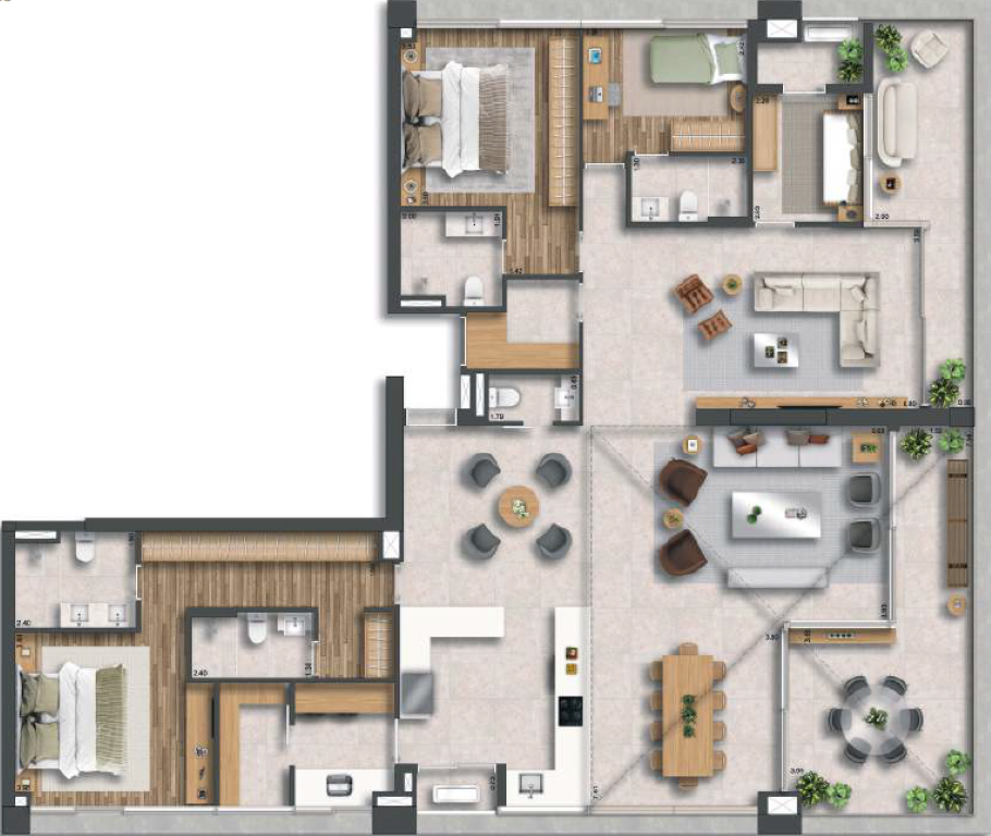 155 Jerônimo: 4 dorm 90m² opção