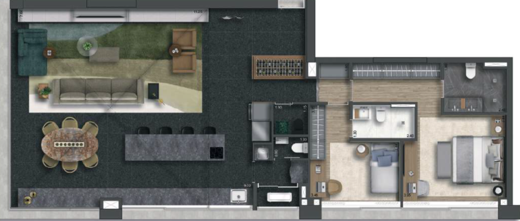 155 Jerônimo: 2 dorm 137m²