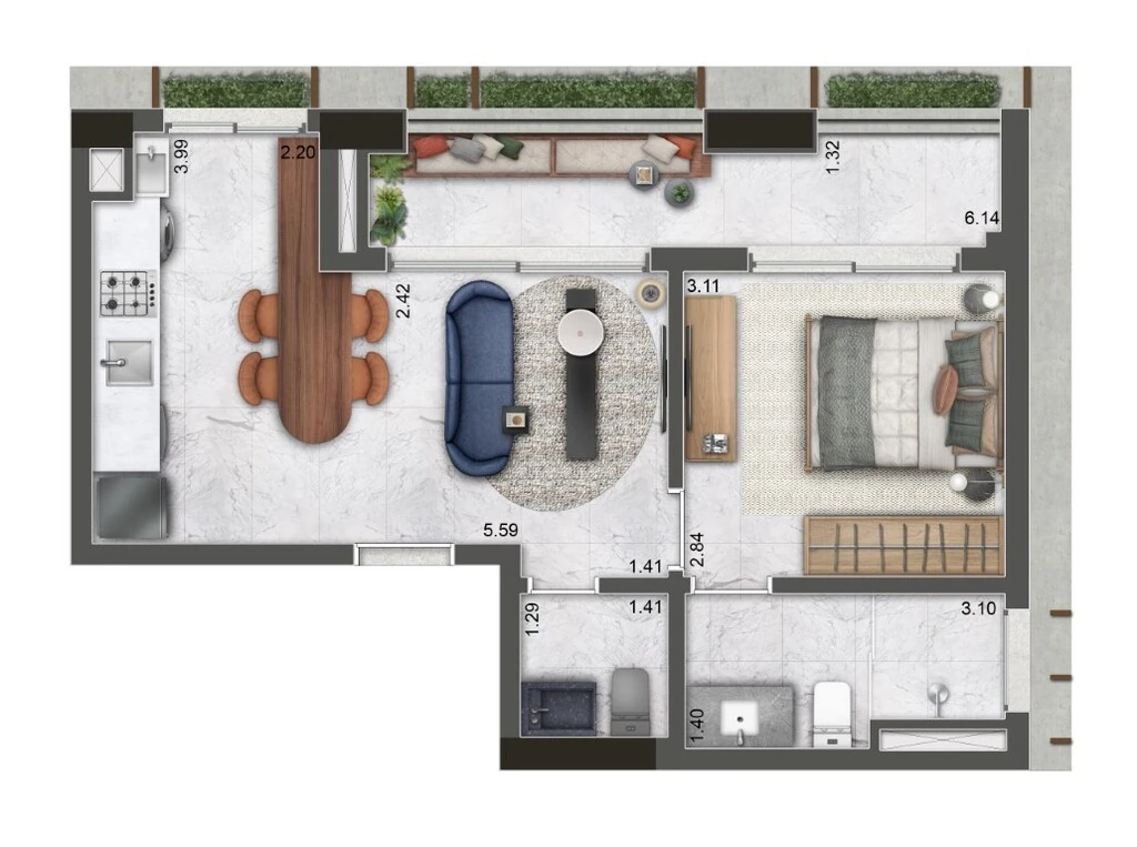 177 Jerônimo: 1 dorm 53m²