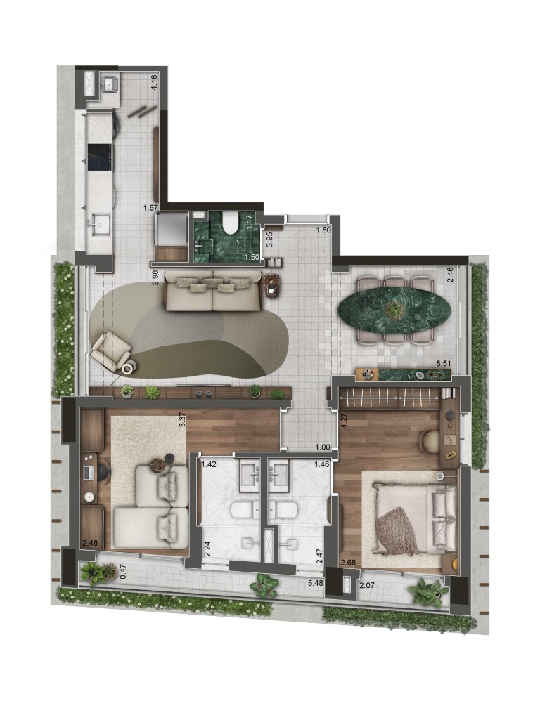 177 Jerônimo: 2 dorm 89m² opção