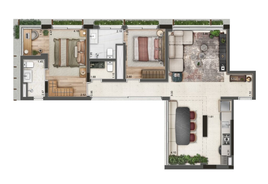 177 Jerônimo: 2 dorm 95m² opção