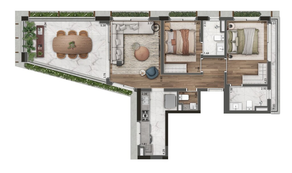 177 Jerônimo: 2 dorm 101m²