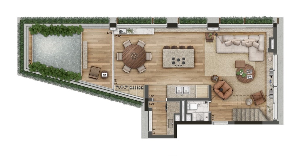 177 Jerônimo: 2 dorm 157m² duplex inferior