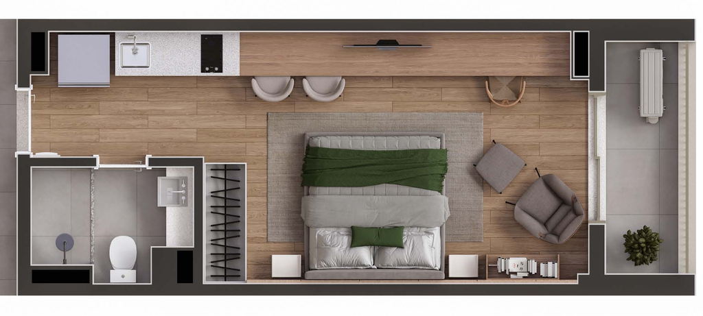 312 Jam Moema: 1 dorm 33m² studio