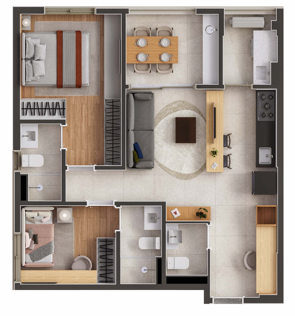 312 Jam Moema: 2 dorm 64m² opção
