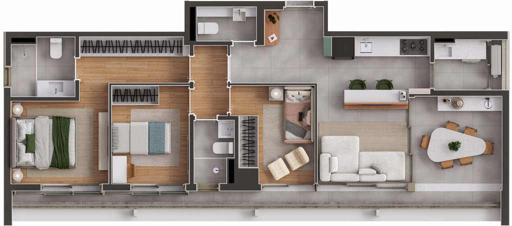 312 Jam Moema: 3 dorm 88m²