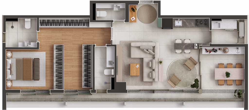 312 Jam Moema: 1 dorm 88m² opção 01