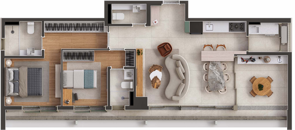 312 Jam Moema: 2 dorm 88m² opção 02