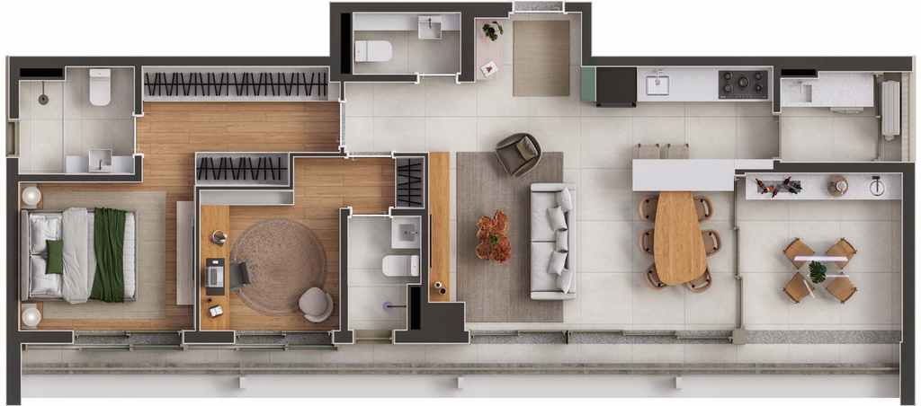 312 Jam Moema: 2 dorm 88m² opção 03