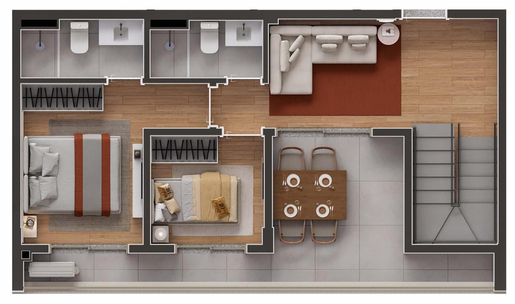 312 Jam Moema: 2 dorm 105m² cobertura duplex inferior