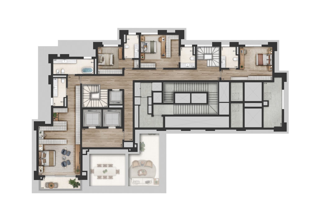 Adolpho Lindenberg: 4 dorm 590m² cobertura duplex superior