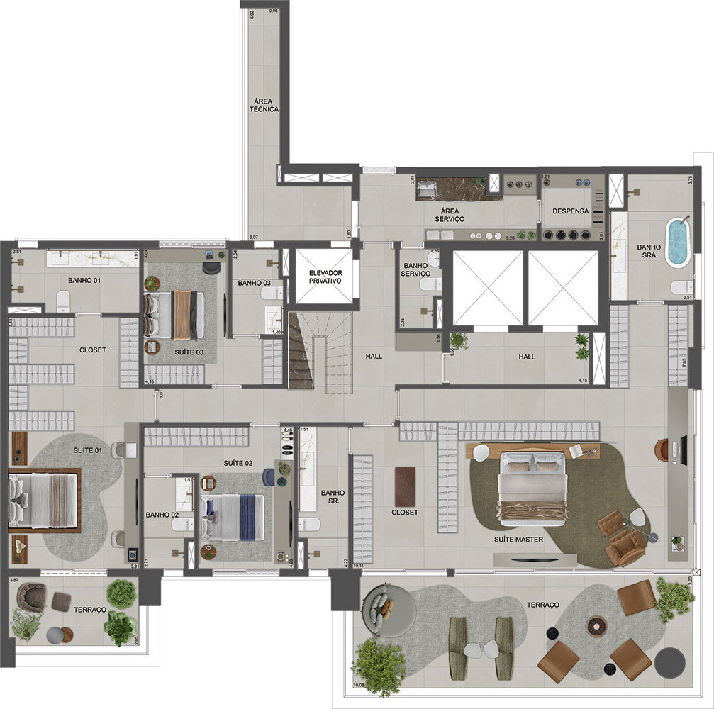 Agami Park Residences: 4 dorm 571m² cobertura duplex inferior