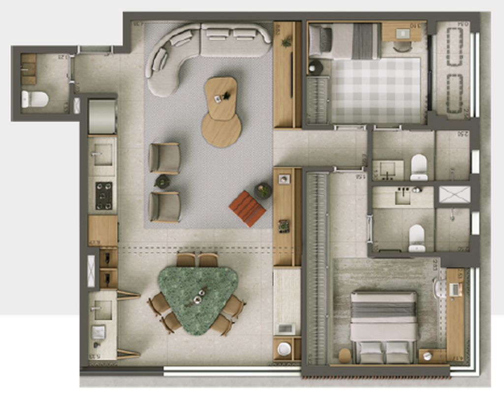 Alameda 45: 2 dorm 94m²