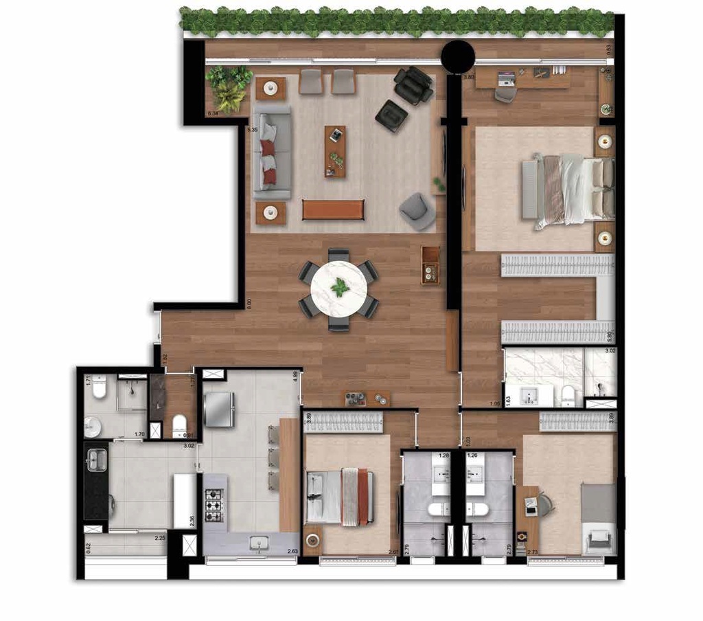 Albero: 3 dorm 185m²