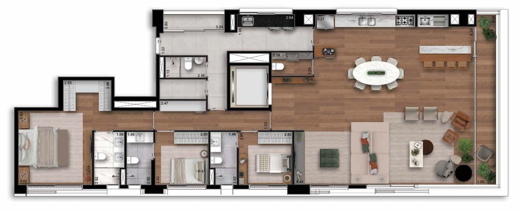Albero: 3 dorm 204m²