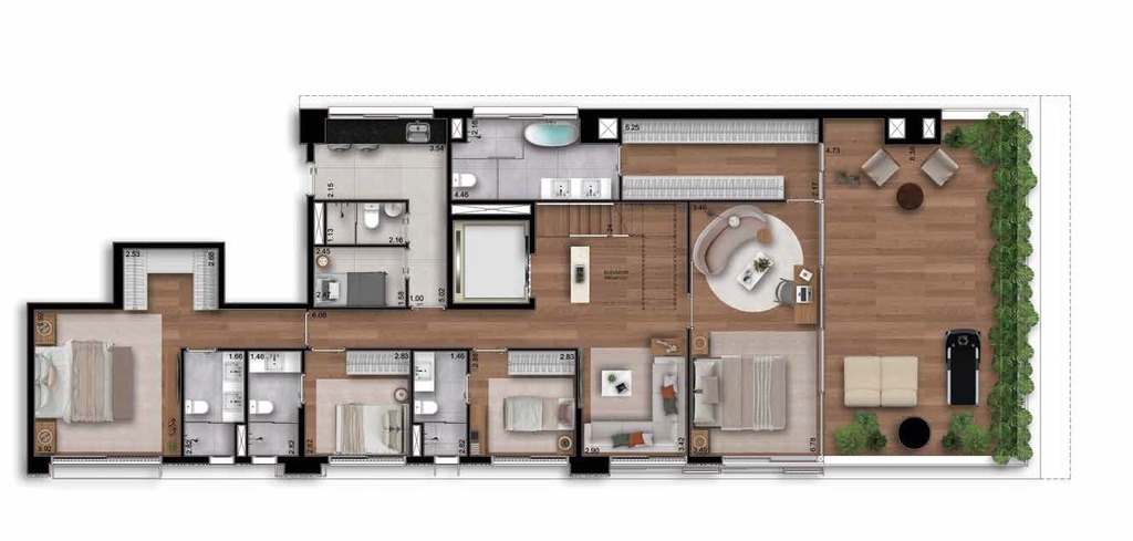 Albero: 4 dorm 337m² cobertura duplex inferior