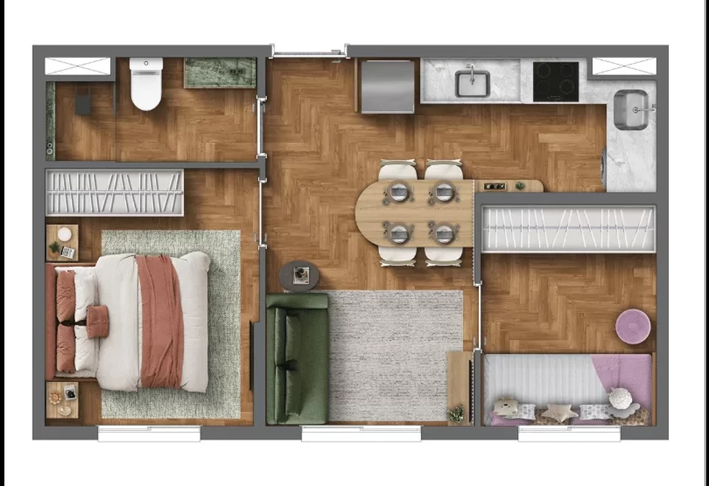Alfredo Santo Amaro: 2 dorm 32m²