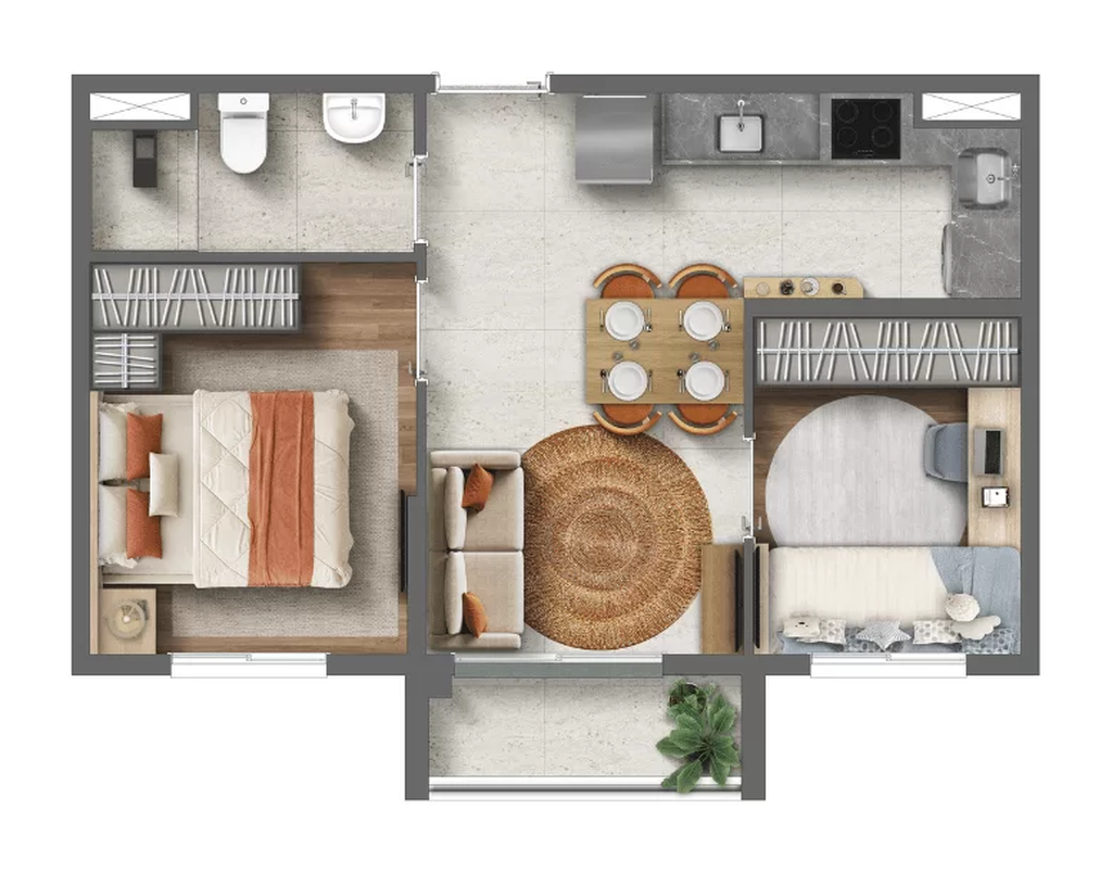 Alfredo Santo Amaro: 2 dorm 35m²