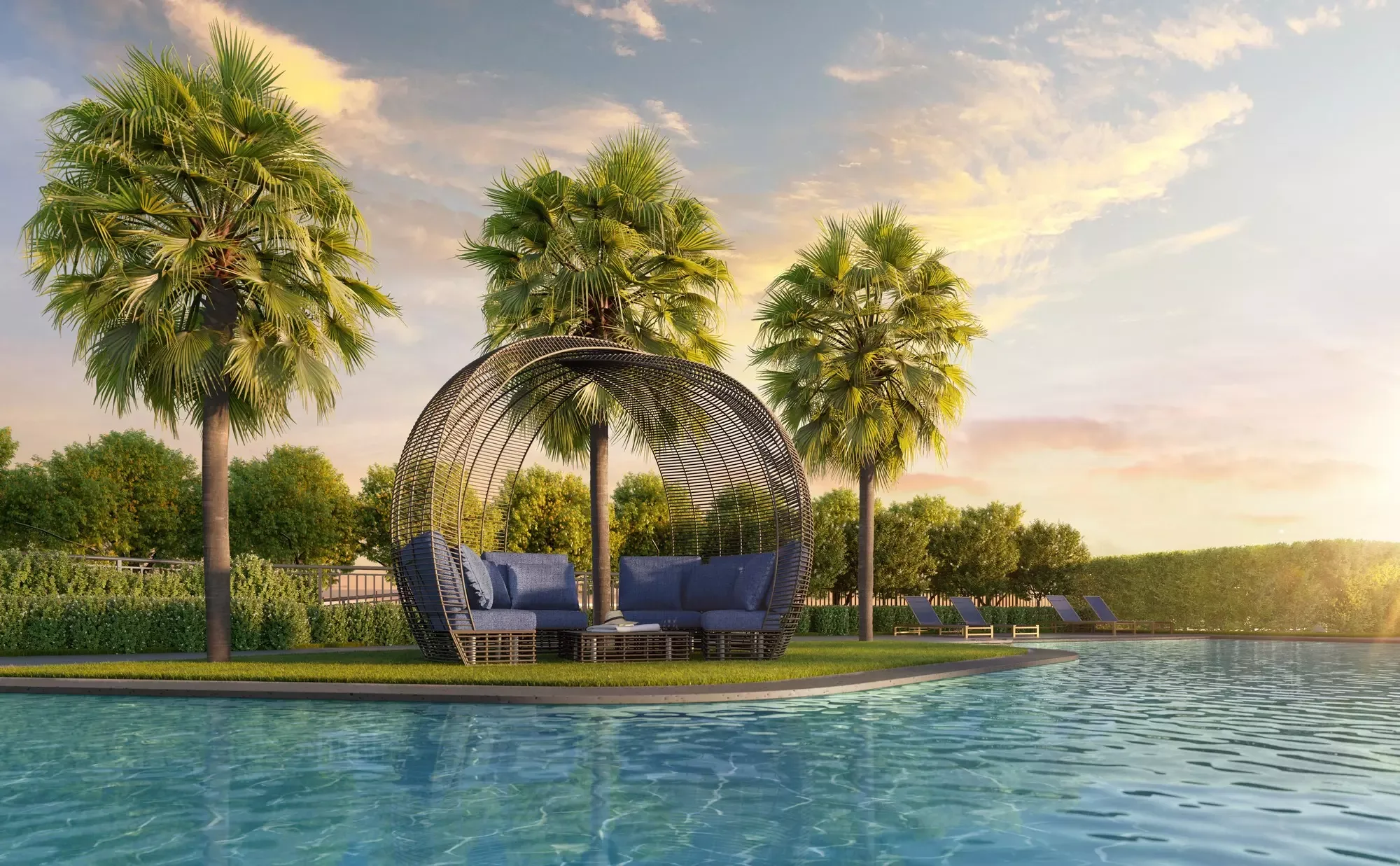Alive: Perspectiva ilustrada da pool house