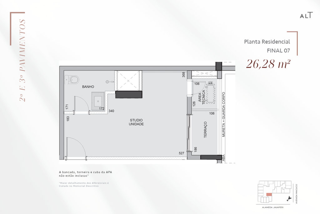 Planta do Alt Boutique Studios