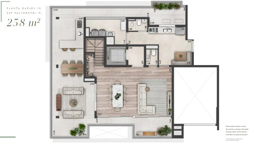 Altier Moema Pássaros: 3 dorm 258m² cobertura inferior