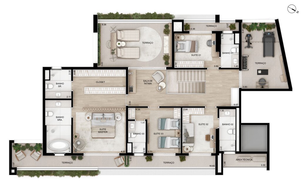 Ampére Brooklin: 4 dorm 482m² cobertura duplex superior