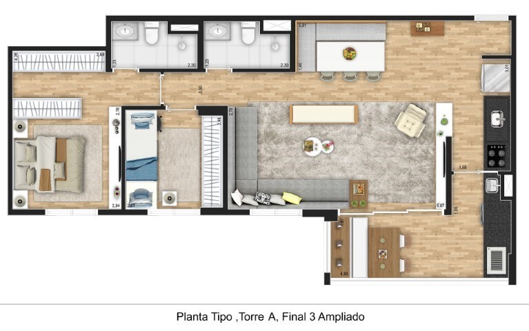 AR Planalto: 2 dorm 81 27m² opção