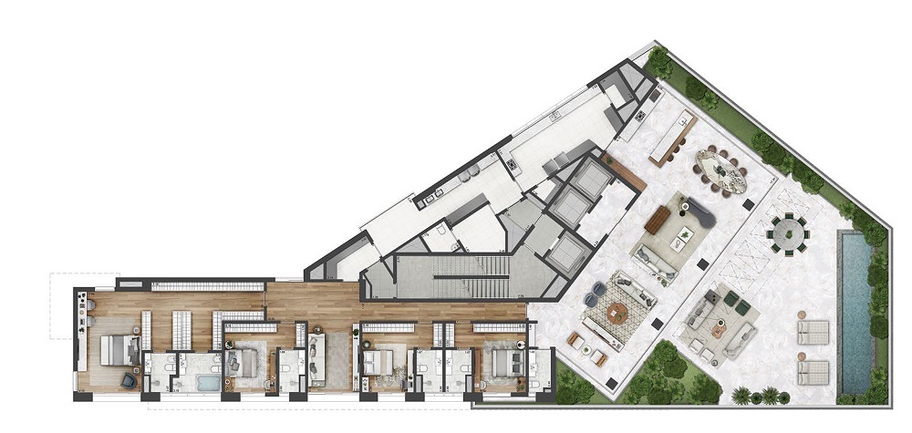 Arbórea Itaim: 4 dorm 636 84m² garden