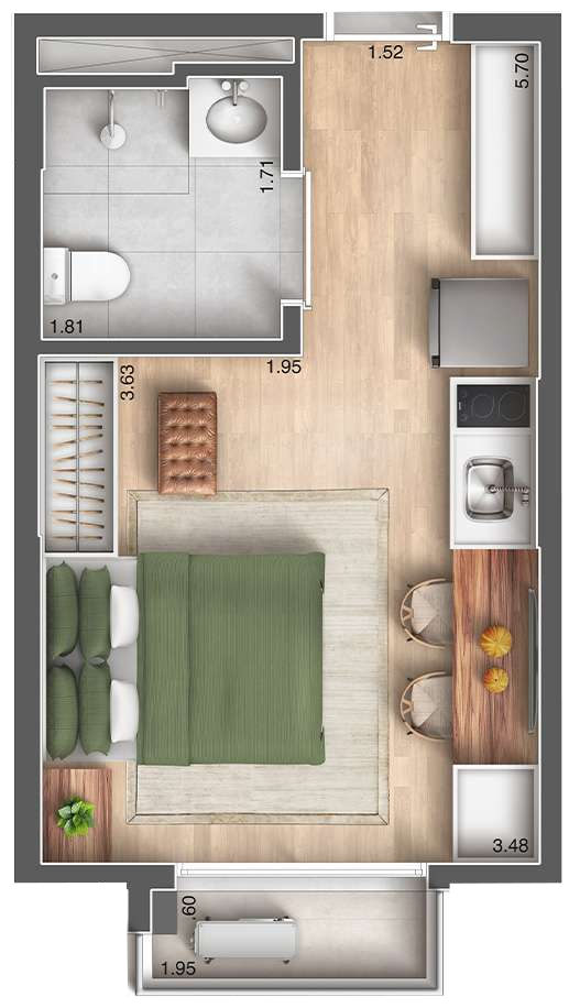 Arch Nazaré Urban: 1 dorm 24m² studio