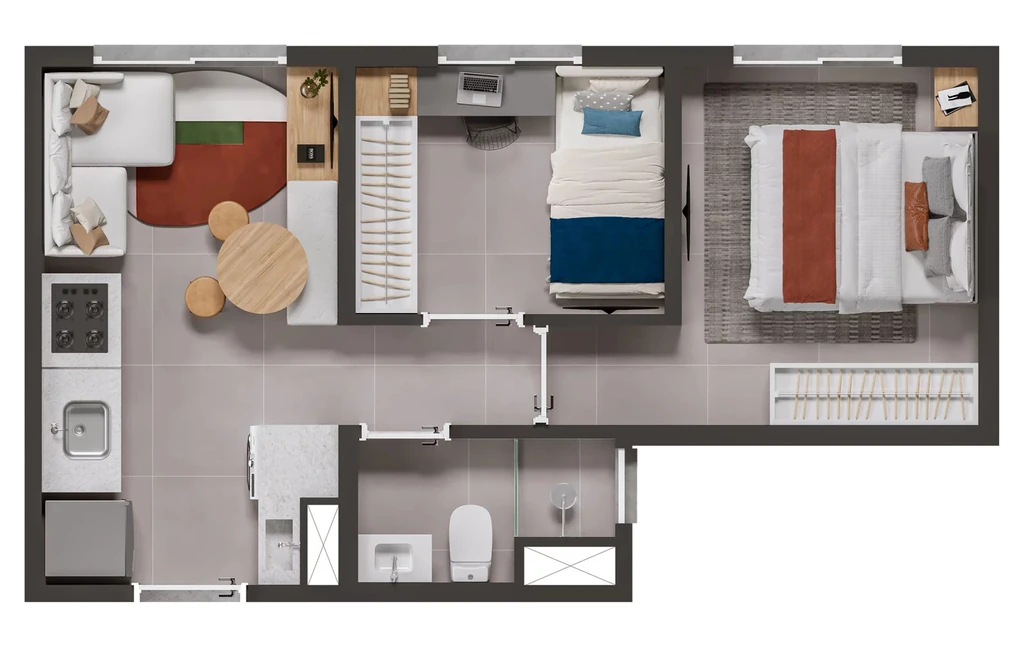 Ares Ipiranga: 2 dorm 32m²