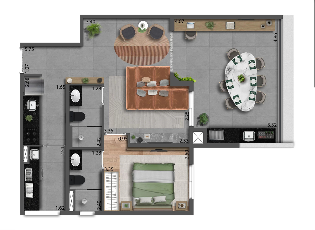 Aria Mooca: 1 dorm 67m² opção