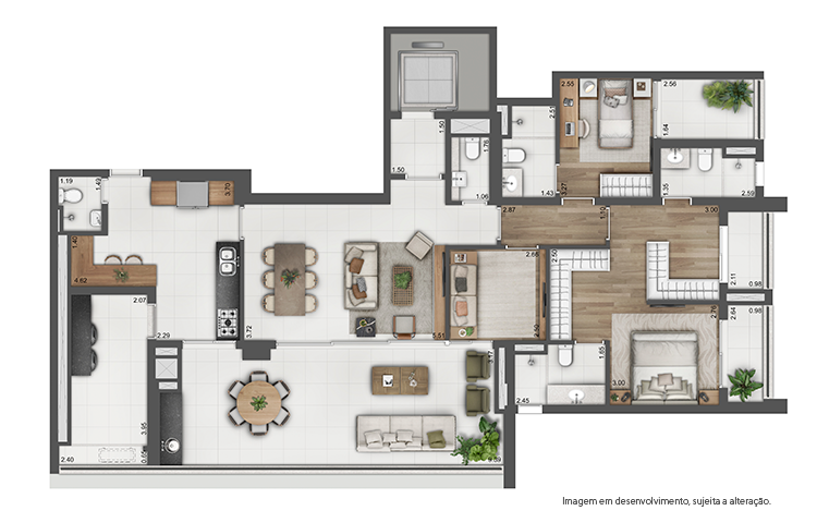 Arizona 1002: 2 dorm 171m² opção 2