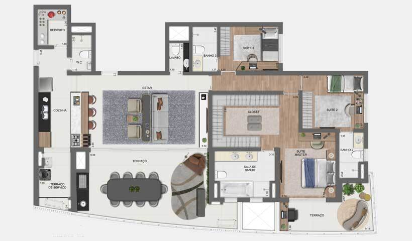 Arkadio EZ by Ott: 3 dorm 180m²