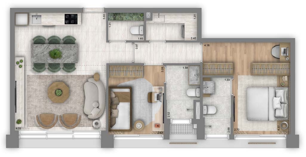 Art'Stone Residences: 2 dorm 80m²