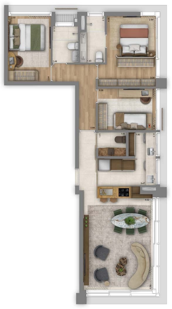 Art'Stone Residences: 3 dorm 98m²