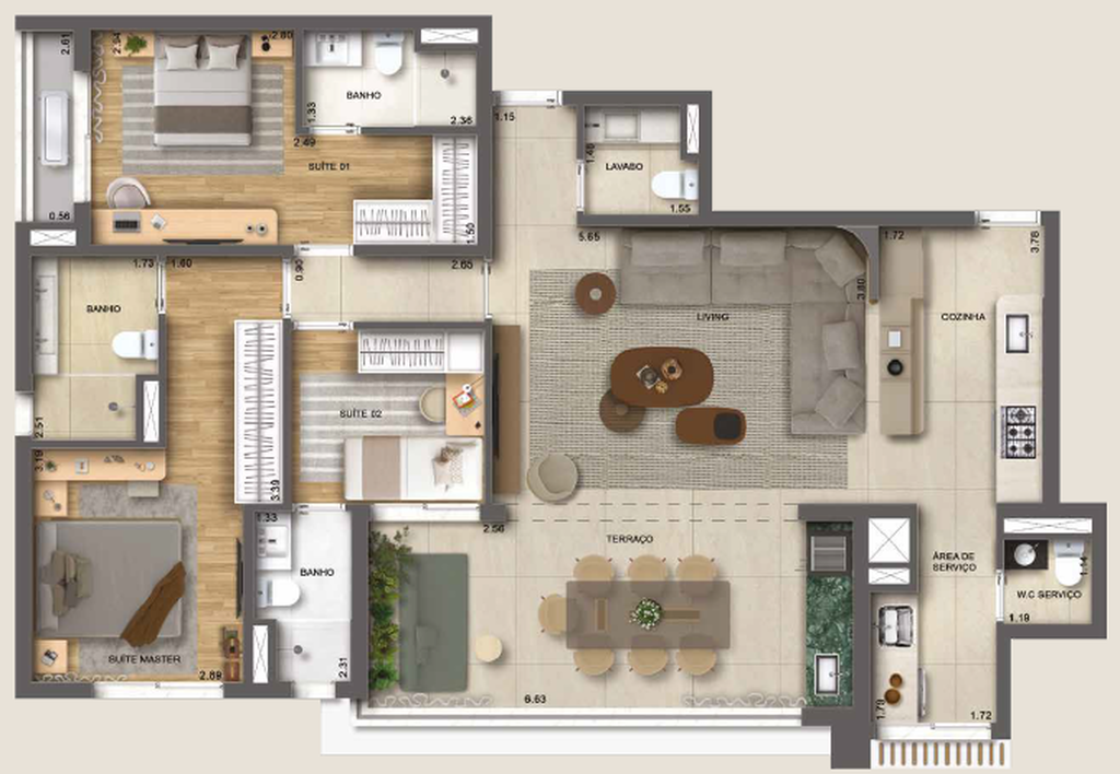Arvóz Vila Mariana: 3 dorm 119m²