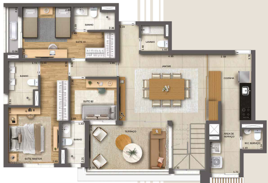 Arvóz Vila Mariana: 3 dorm 233m² duplex inferior