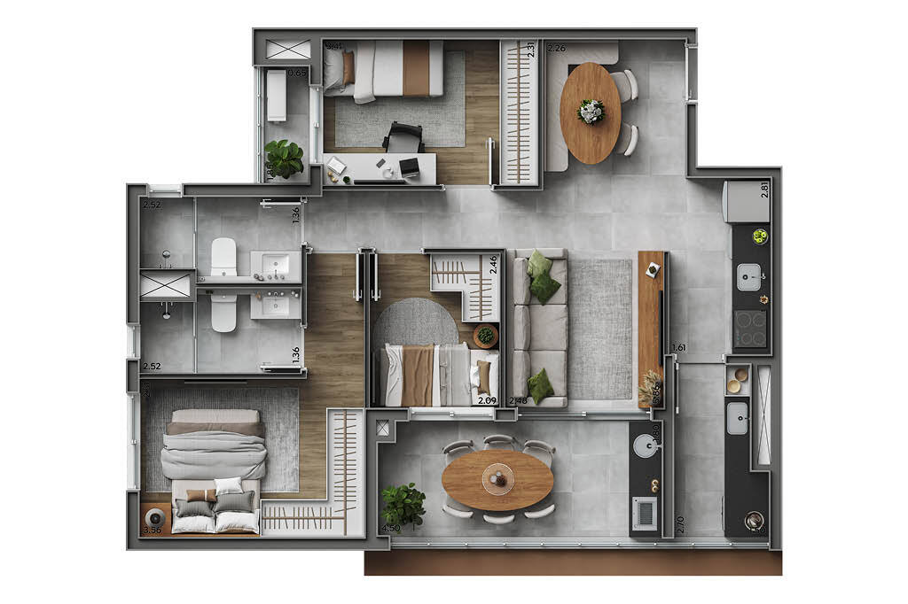 Astro Klabin: 3 dorm 76m²