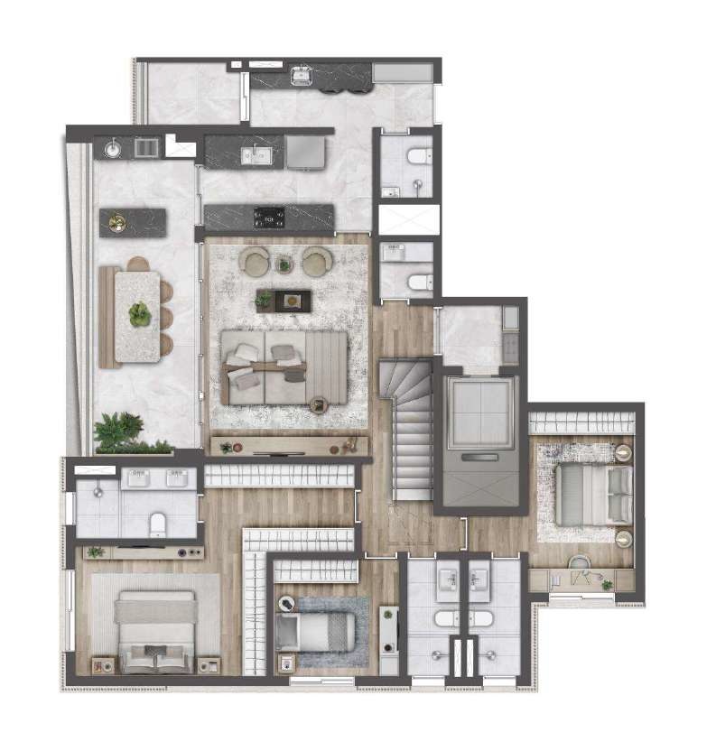Atmos Moema: 3 dorm 305m² cobertura duplex inferior
