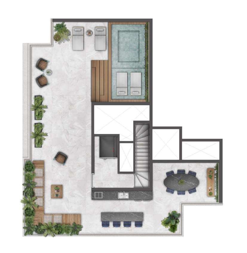 Atmos Moema: 3 dorm 305m² cobertura duplex superior