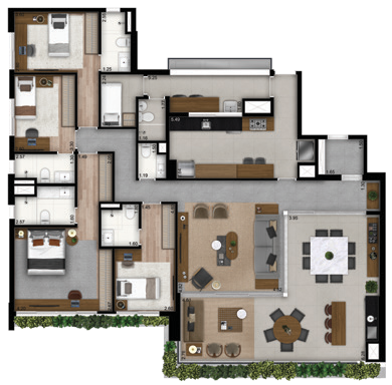 Atypik: 4 dorm 201m²