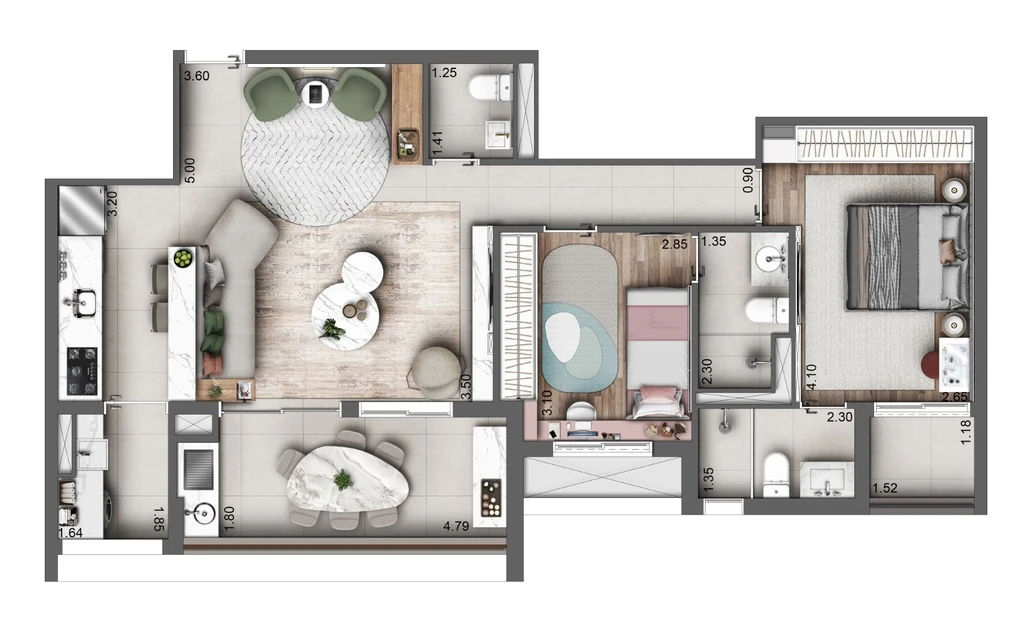 Autoral Moema: 2 dorm 83m² opção