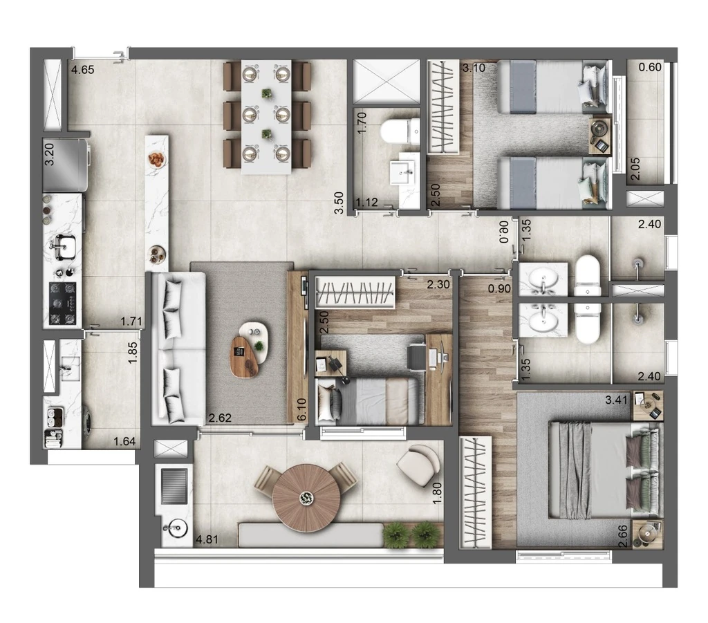 Autoral Moema: 3 dorm 85m²