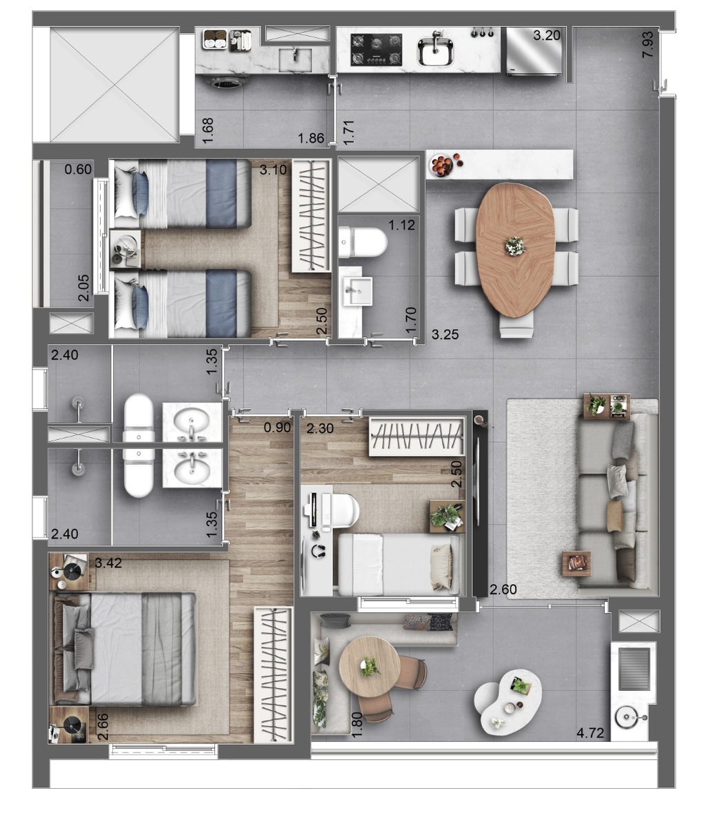 Autoral Moema: 3 dorm 86m²