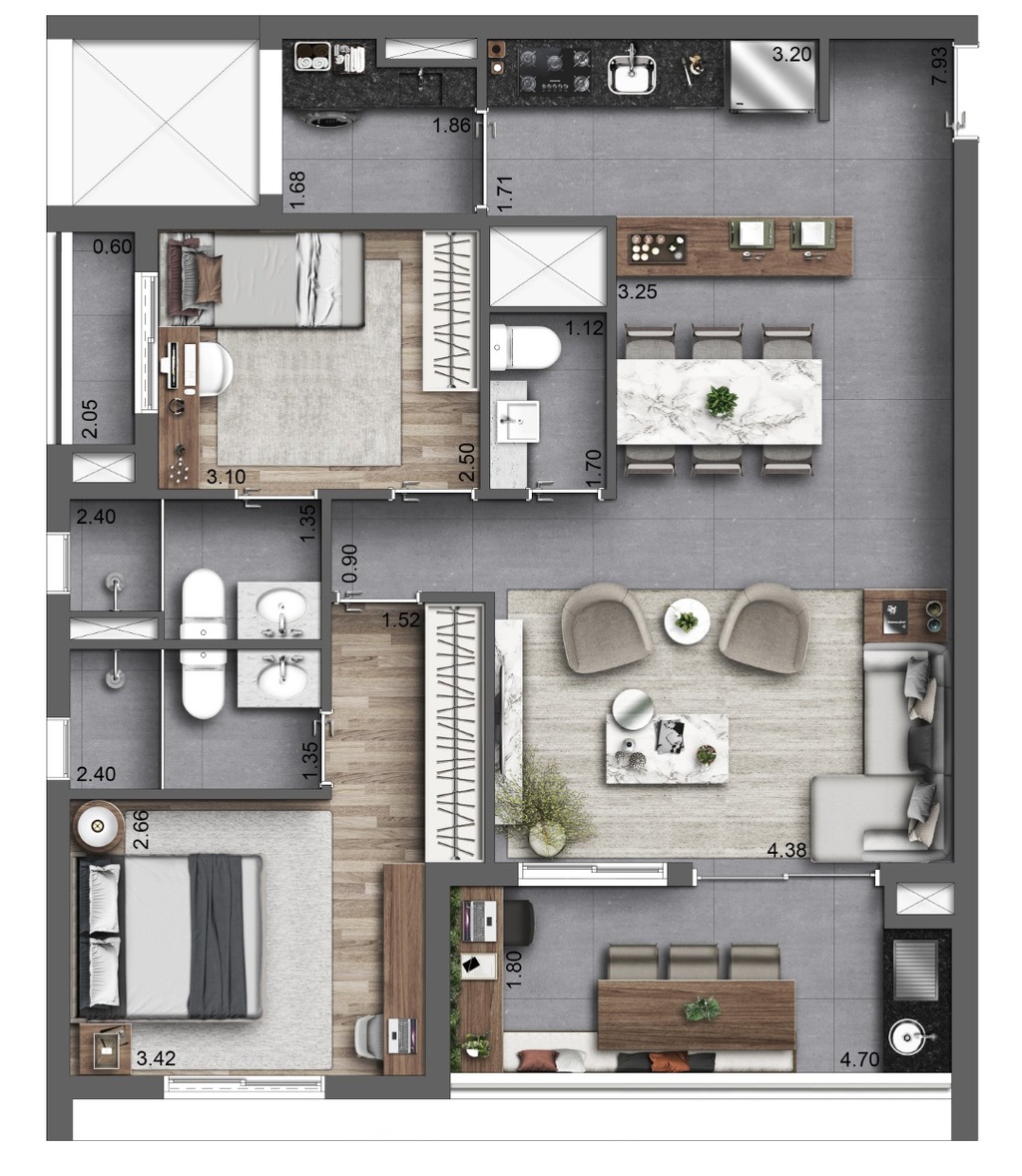 Autoral Moema: 2 dorm 86m² opção