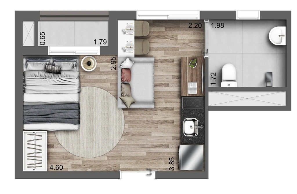 Autoral Moema Studios: 1 dorm 24m² studio