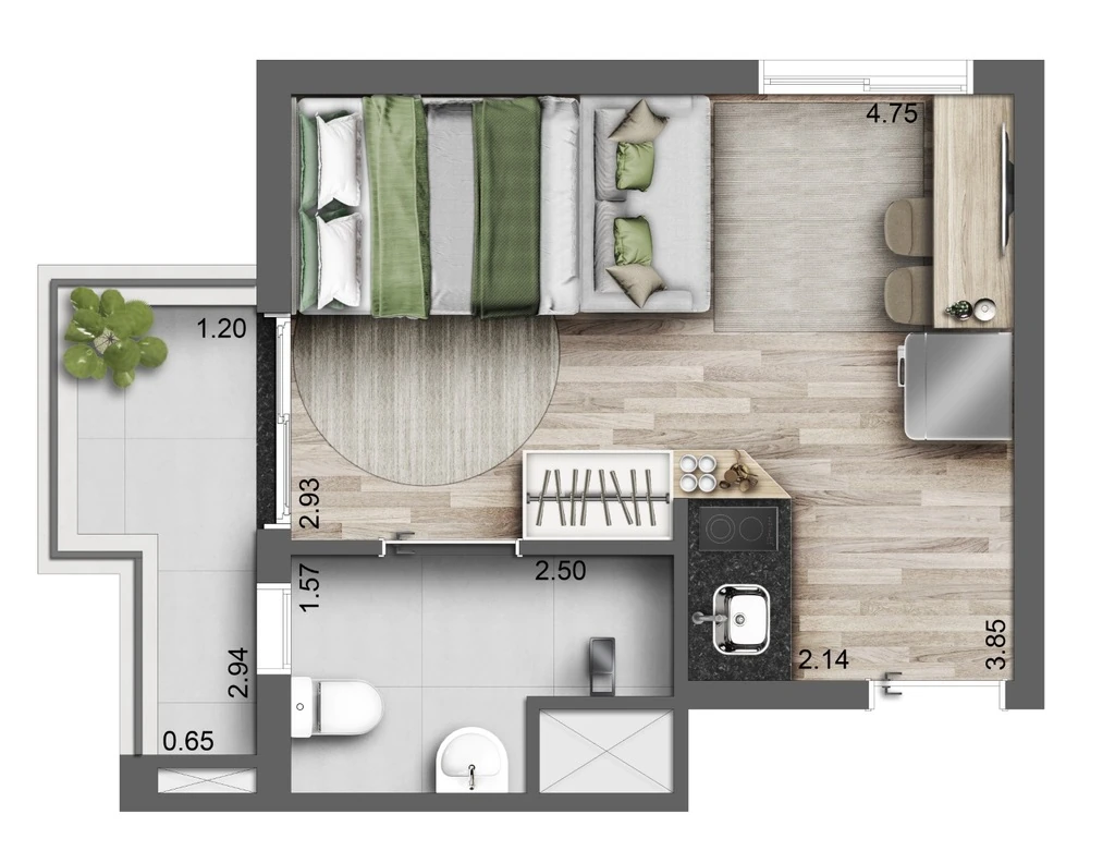 Autoral Moema Studios: 1 dorm 26m² studio