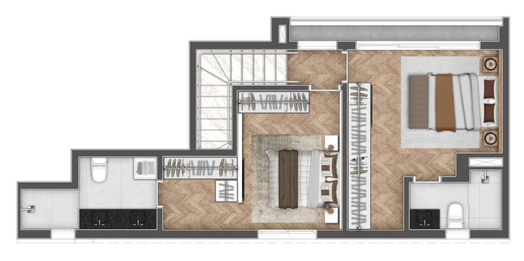 B.LONG Ibirapuera: 2 dorm 85m² duplex superior